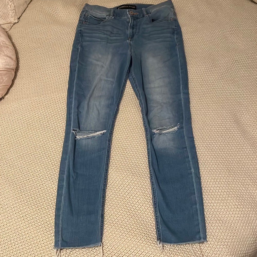 Express high rise ankle jeans